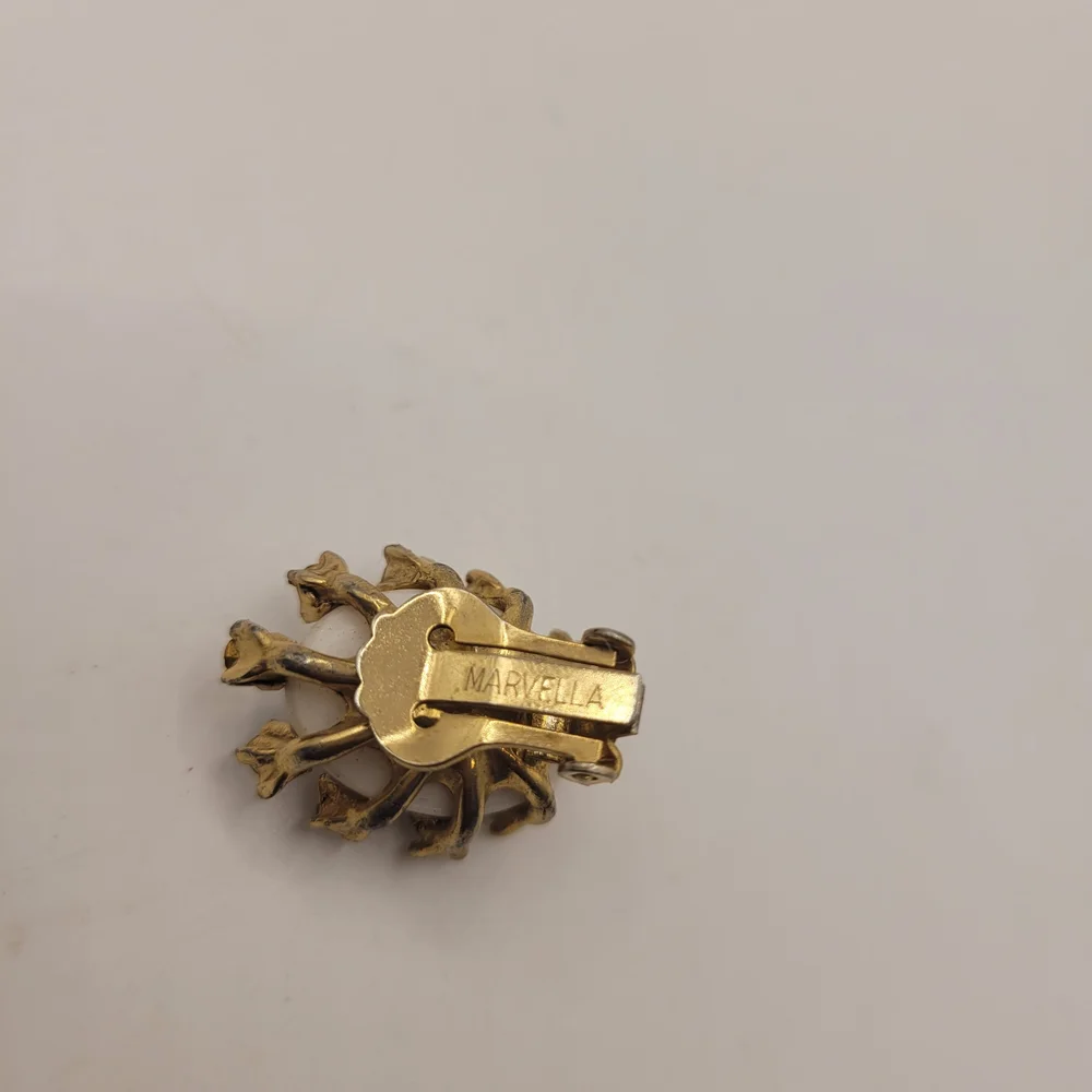 Marvella Rhinestone Vintage Clip Earrings